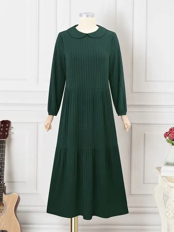 Picture of Cross-Border Muslim Women's Ruffle Skirt Puff Sleeve Dress Robe Dubai Turkish Sundress Middle Eastern Style