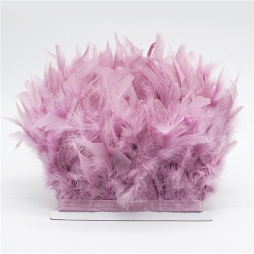Picture of Turkey Feather Cloth with Flame Edge Feather Lace Wedding Bar Latin Dance Doll Clothing Accessories DIY Feathers