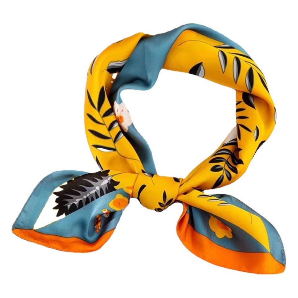 70×70 Small Square Scarf New Korean Style Fashion Satin Printed Silk Scarf Hair Tie Hair Accessories Headscarf Scarf Wholesale