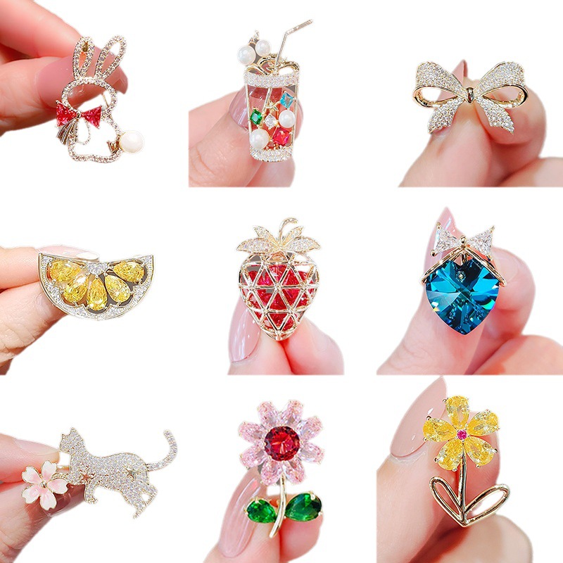 Small brooch bow anti-slip brooch high-grade chest sewn-free shirt anti-slip buckle Joker pin wholesale