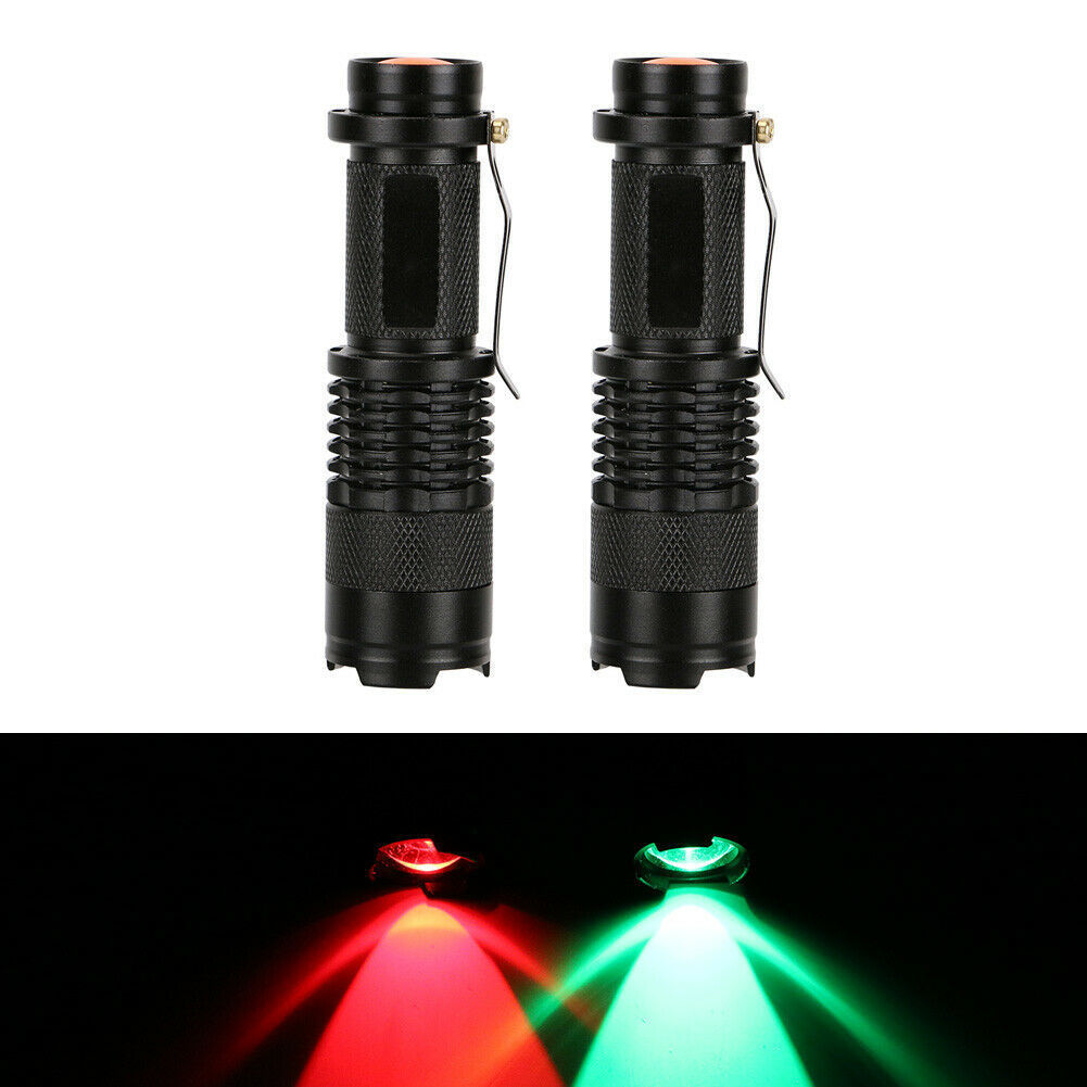 Picture of Mini flashlight red white green blue light three telescopic zoom UV violet light banknote cat moss fluorescence detection