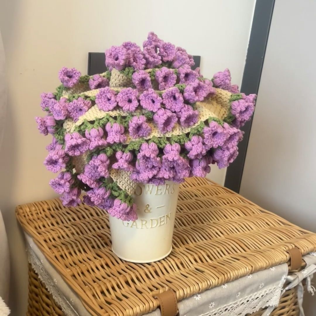 bouquet blanket creative gift diy self-made flower blanket rose bouquet blanket crochet material bag