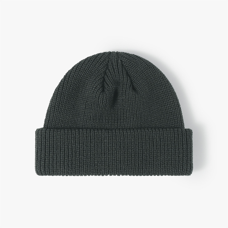 Picture of Melon Skin Hat Men's Korean Style Trendyy Autumn and Winter Woolen Hat Student Fashion Cuffed Yuppie Cold Hat Women's Brimless Knitted Hat