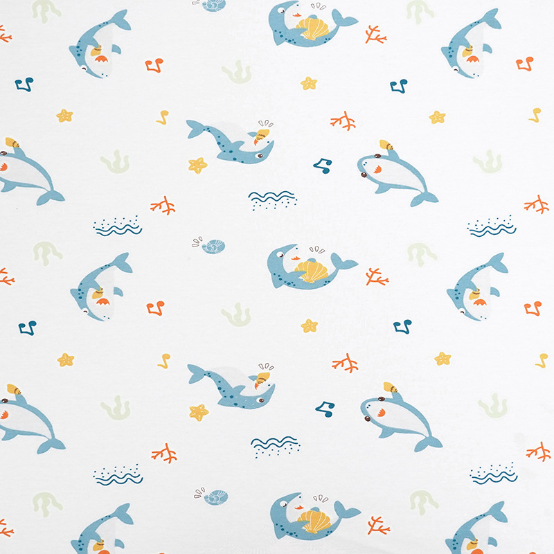 Picture of Lycra Cotton Pull Frame Spandex Jersey Printed Infant Stretch Knitted Cloth Children's Underwear T-Shirt Short-Sleeved Fabric