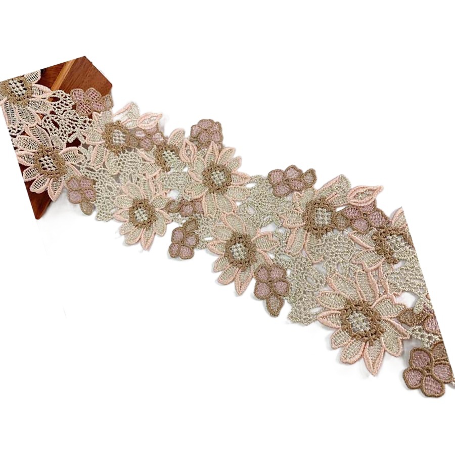 Fine thread hollow embroidery fabric gold thread lace water soluble flower foreign trade wedding dress accessories water soluble lace