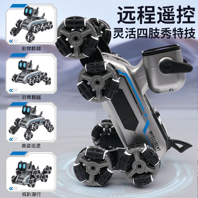 Picture of Internet Celebrity Kidsren's Remote Control Car Eight-wheel Stunt Mechanical Dog Swing Arm Climbing Off-road Vehicle Digital Music Robot Dog Toy