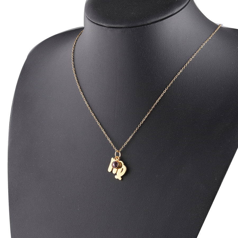 Picture of Golden Twelve Constellation Necklace Lucky Birthstone Birthstone Necklace European and American Constellation Necklace Stainless Steel Jewelry