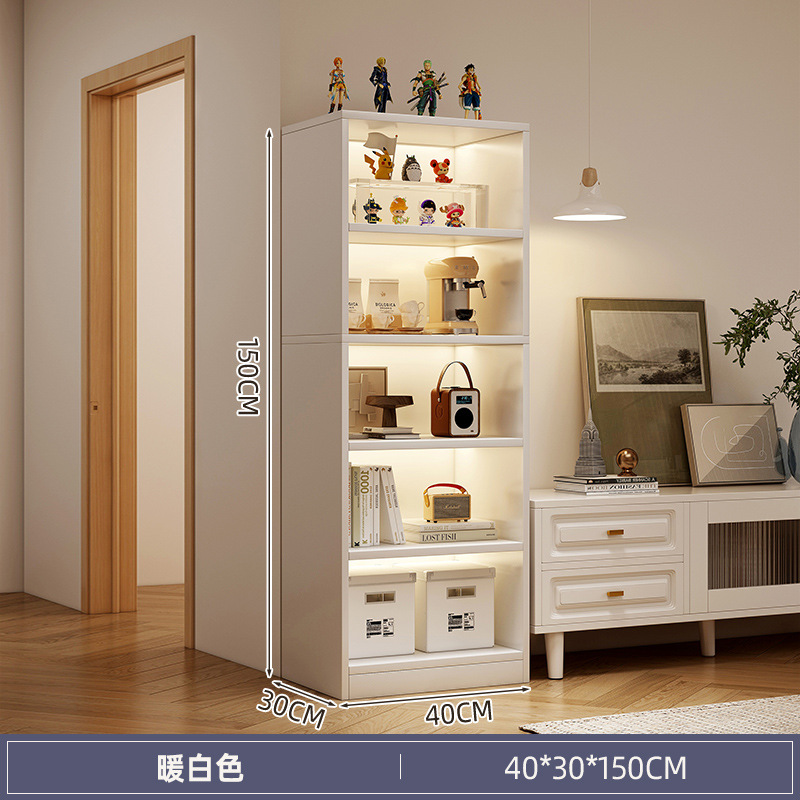 Picture of Bookshelf floor-standing storage rack against the wall next to the TV cabinet, storage cabinet for living room multi-layer household with narrow gap corner books