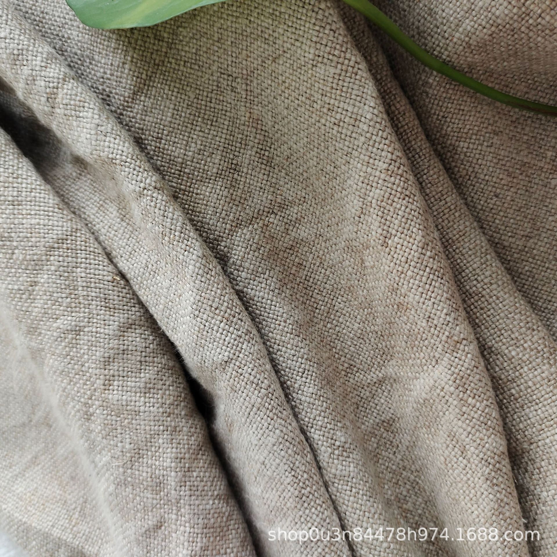 Exports to the United States pure linen double primary color embossed fabric 550GSM linen natural color heavy cloth linen embossed