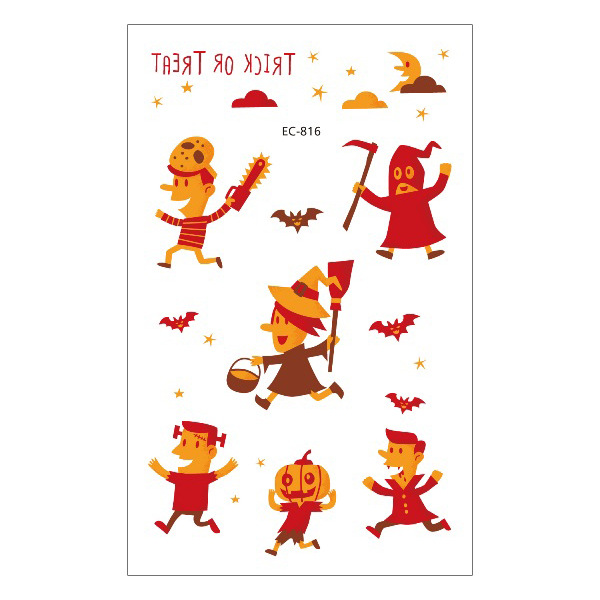Picture of New Halloween Tattoo Sticker Funny Cartoon Fun Children Tattoo Sticker Disposable Tattoo Sticker Disposable