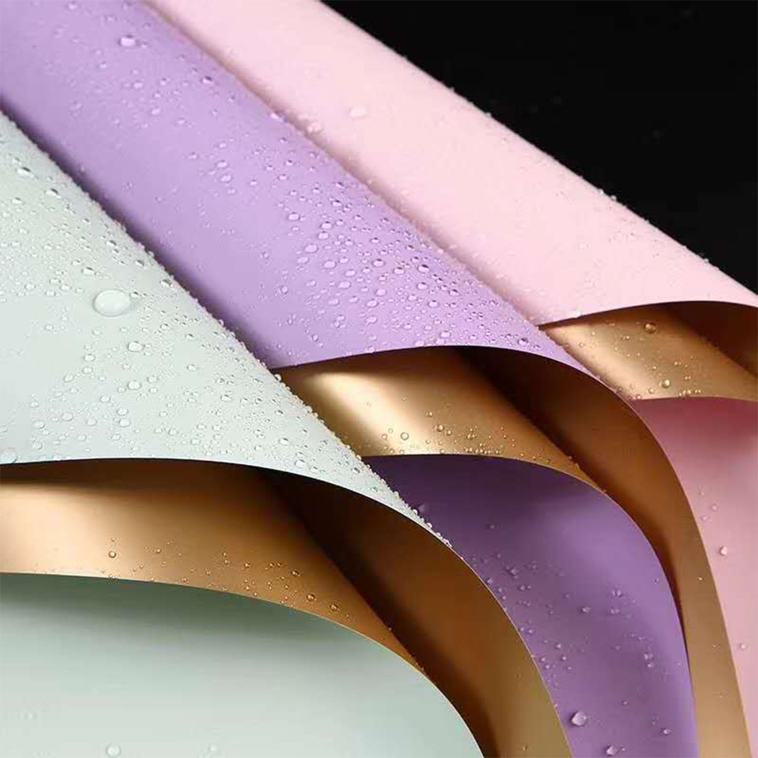 Wholesale colorful gold luxury paper waterproof Golden Hanfei paper double-sided two-color flower gift packaging diy Ouya paper