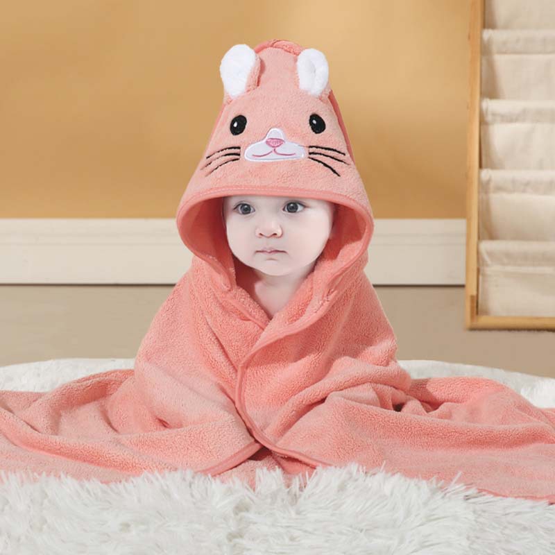 Picture of Cartoon Baby's Cloak Mother and Baby's Bag Coral Fleece Soft Bath Hooded Baby's Hold for Cross-border