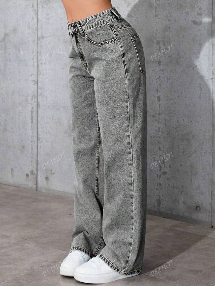 Cross-border Amazon Bow Embroidered Jeans Women's Spring and Autumn Sweet Hot High Waist Straight Loose Pants