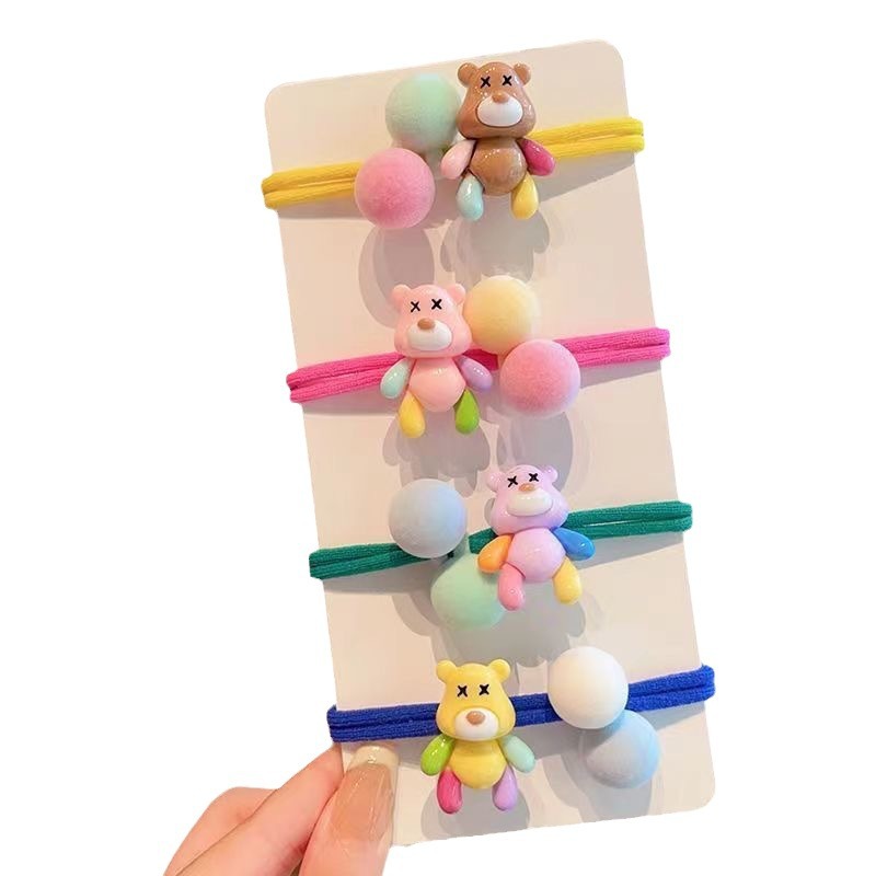 Picture of Bear Colorful Cute Simple Hair Rope All-match Hair Rings Hair Accessories Pony Tail Hair Rope Headdress Fragrant Style Hair Rope