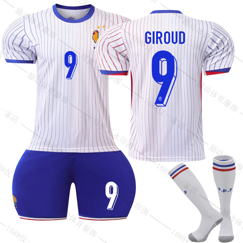 Picture of 2425 France away to the European Cup jersey No. 10 Mbappe football suit 7 Griezmann 9 Giroux team uniform