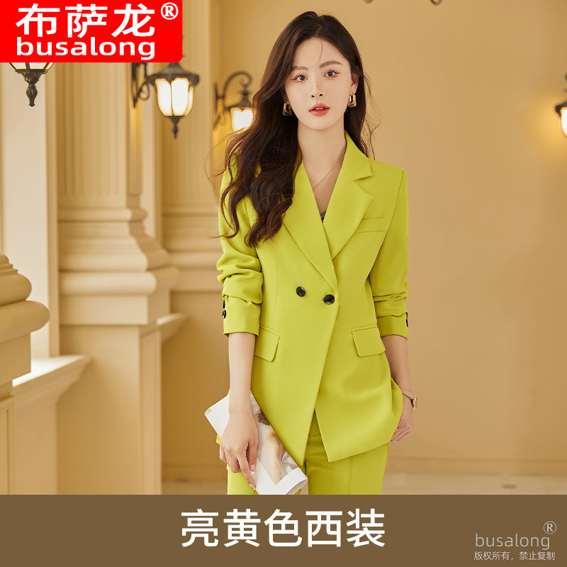 Picture of Orange Suit Jacket Women's Spring and Autumn 2025 New High-end Feeling Temperament Goddess Fan High-end Professional Suit suit
