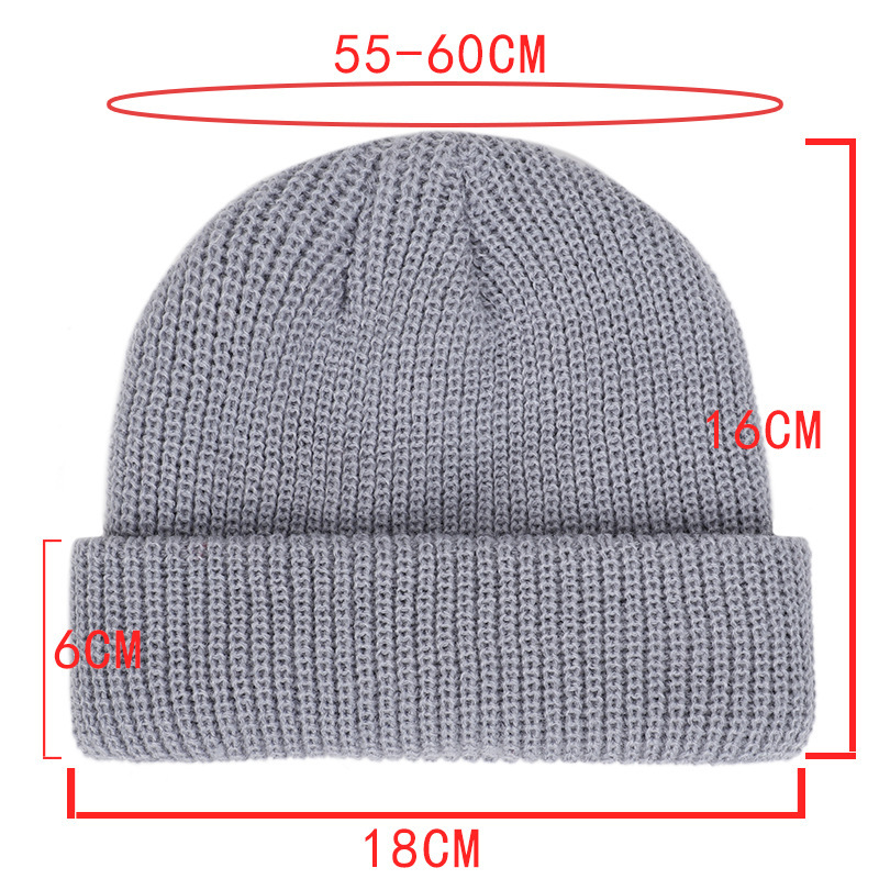 Picture of 2020 Cold Hat Men's Melon Hat Winter Women's Autumn and Winter Solid Color Watermelon Knitted Wool Hat Pullover Ski Hat
