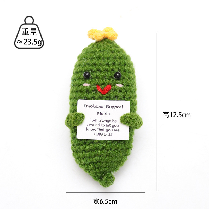 Picture of Cross-Border Hot-Selling Wool Crochet Positive Energy Potato Knitted Wool Cucumber Positive Energy Wool Crocheted Doll Finished Product