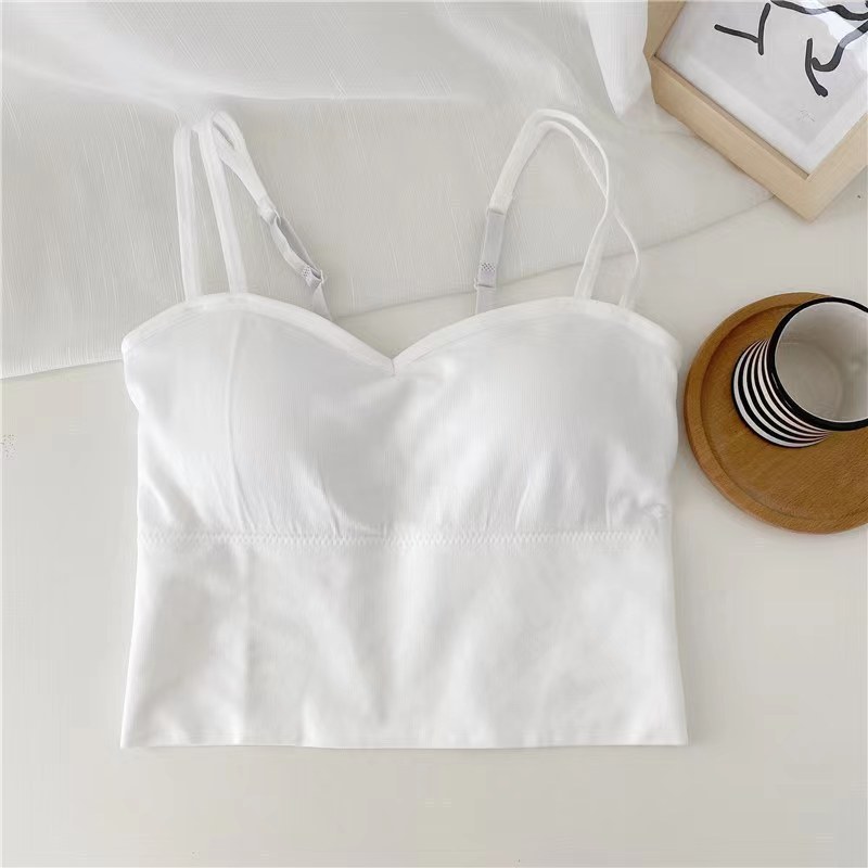 Picture of Popular Korean Style Adjustable Shoulder Strap Beauty Back Vest Wrap Chest Anti-walking Sports Leisure All-match Outer Wear Base Underwear