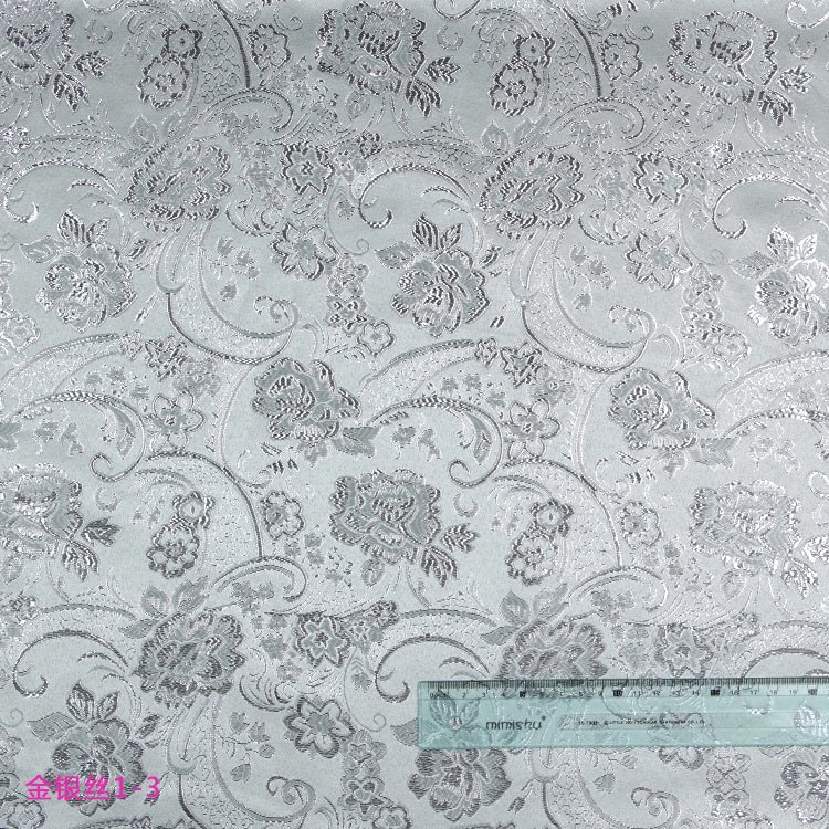 Picture of In-Stock 150cm Woven Western-Style Dyed Jacquard Fabric for Gift Box Packaging, Pink with Gold and Silver Threads Jacquard Fabric