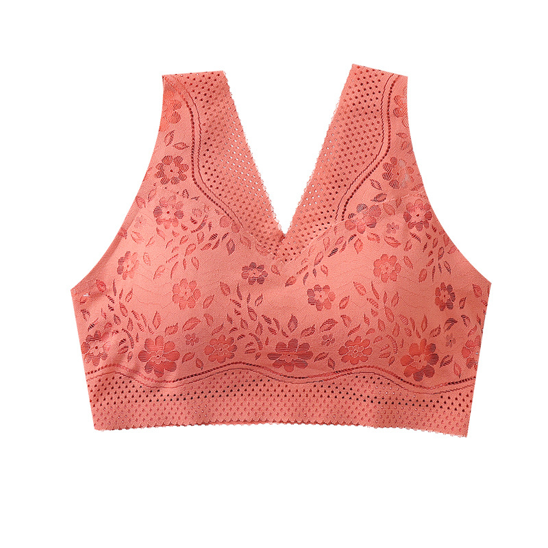 Picture of Seamless Underwear Women's Non-Rim Bra Sexy Lace Beautiful Back Women's Sports Vest Push-Up Bra Breathable Thin