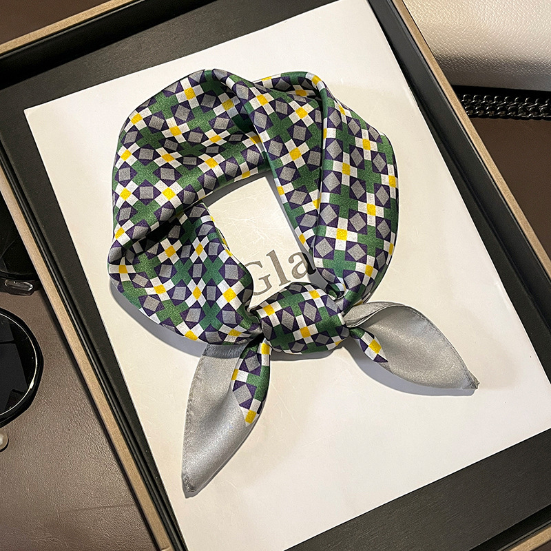 Picture of 2024 New Style Silk Scarves Women's Spring and Summer Fashion Printed 100 Mulberry Silk Small Square Scarf South Korea Ribbon Scarf