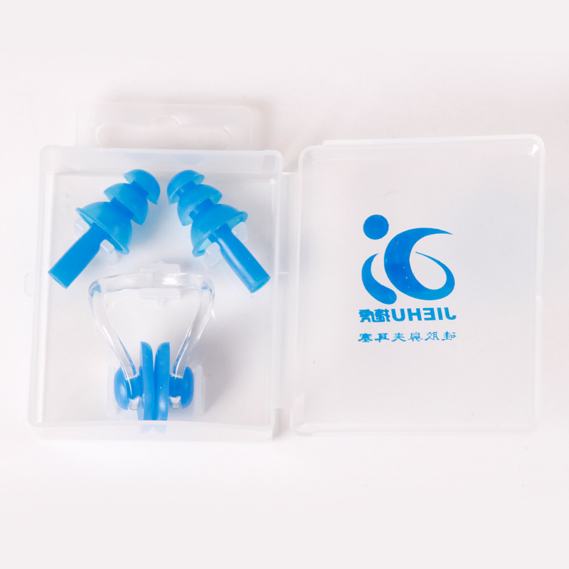 Picture of Silicone nose clip earplugs in stock wholesale swimming earplugs nose clip suit super soft mushroom earplugs nasal plug suit