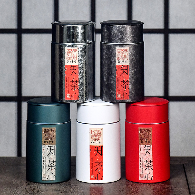 National Trend New Souvenir Tea Can Tinplate Empty Can Rock Tea Single Fir Sealed Retro Round Can Does Not Contain Tea