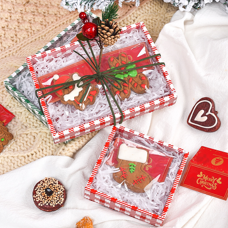 New Year Frosted Cookies Box Baking Handmade Chocolate Cookies Wedding Accompanying Ceremony New Year Transparent Packaging Box