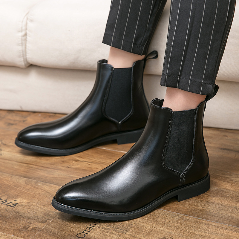 Men's Shoes Cross-border plus size Autumn and Winter New Arrival Leather Boots Fashion Men's Outdoor Casual Leather Boots Trendy Retro Boots