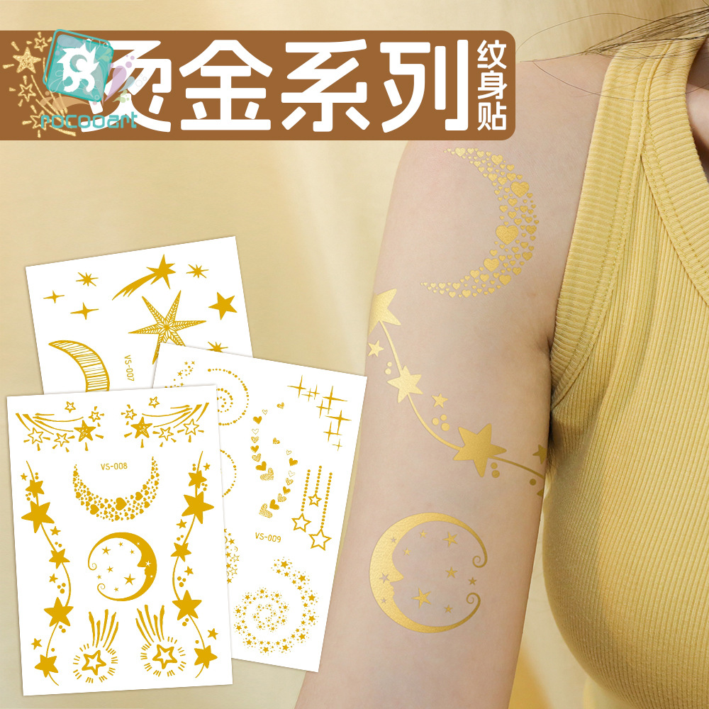 Picture of New European and American Hot Gold and Silver Tattoo Stickers Popular Freckles Face Stickers Party Party Tattoo Stickers Internet Red Face Stickers