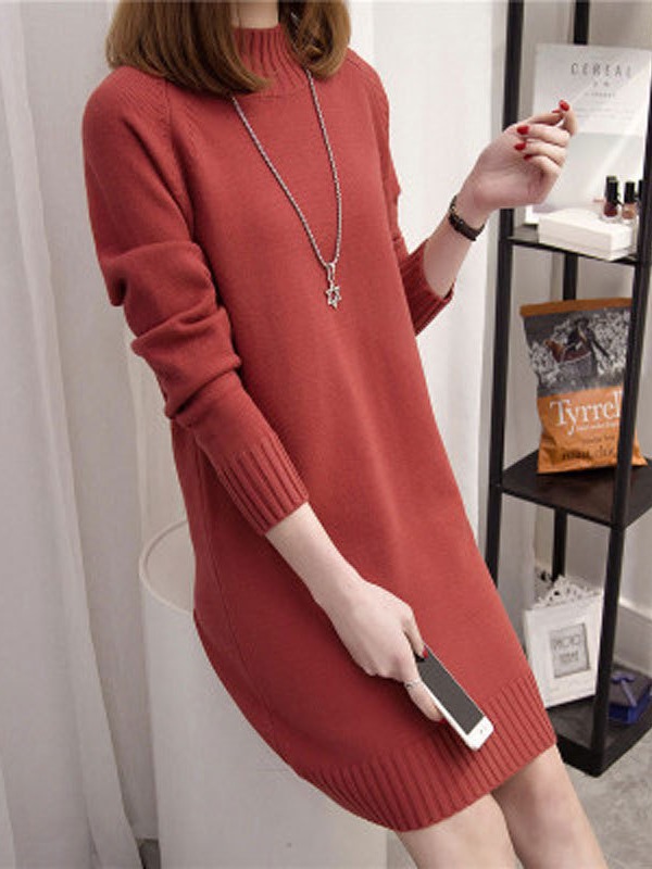 Picture of Sweater 2024 New Autumn and Winter Popular Mid-Length Loose Outer Wear Women's Half Turtleneck Thickeneded Bottoming Shirt