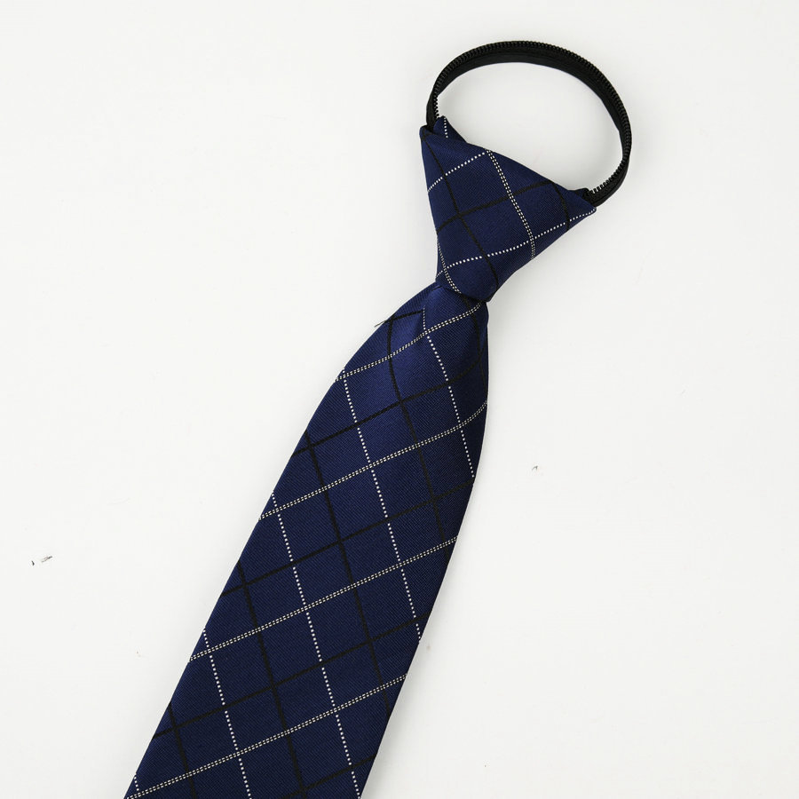 Picture of Men's business formal wear stripe free zipper wholesale lazy tie 8CM logo LOGO factory wholesale