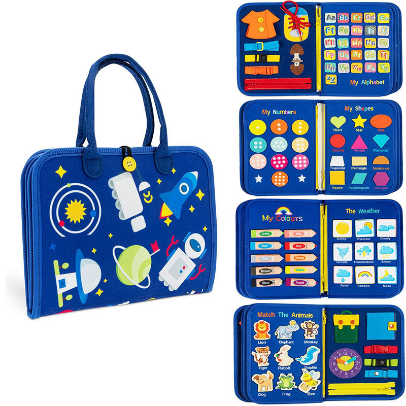 New cross-border felt learning board puzzle Monte Junli toys early education felt busy board
