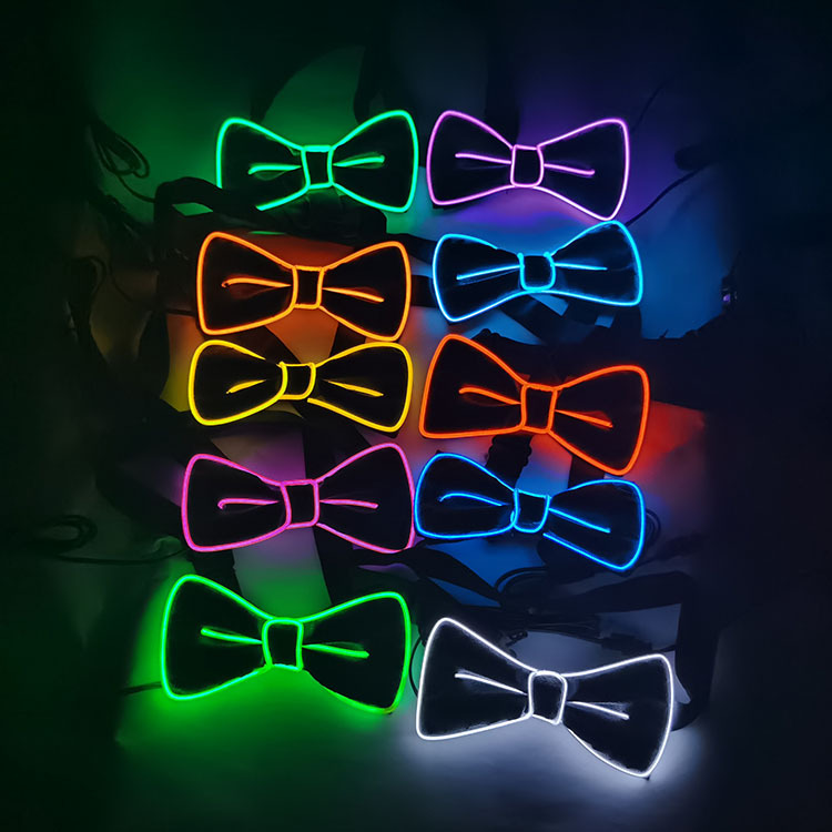 Picture of Led Luminous Bow Tie El Cold Light Bow Tie Prom Party Luminous Tie Performance Atmosphere Decoration Glitter Bow
