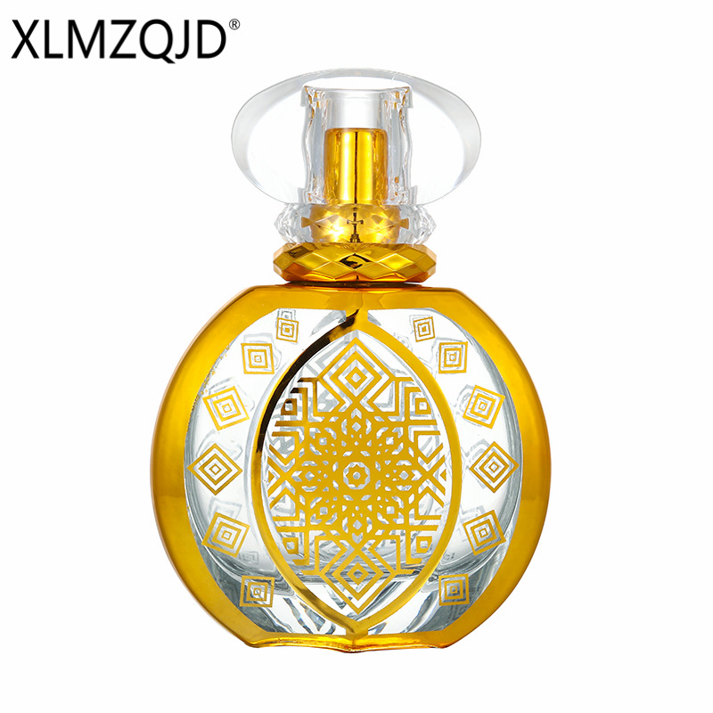 Picture of In-Stock B808-50Ml Electroplated Gold Pumpkin Glass Bottle with Rhinestones / Sub-Bottling Bottle / Spray Bottle / Press-Type Empty Bottle