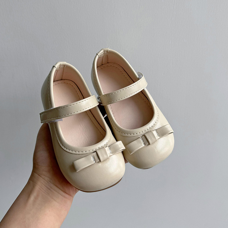Picture of Tongku rabbit retro girls' leather shoes Spring and Autumn new children's single-layer shoes low-cut little girl's peas shoes soft-soled baby shoes