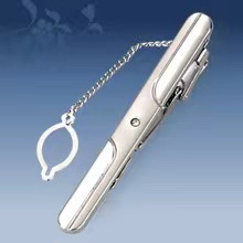 Picture of Metal tie clip men's suit chain 140 simple flower type business atmosphere with drill tie clip