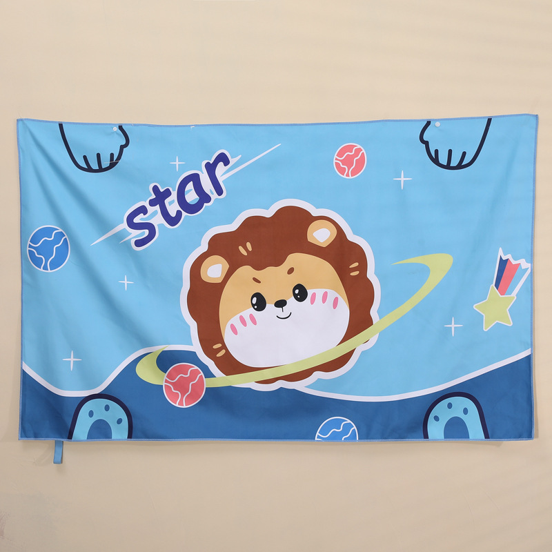 Picture of Children's Bath Towel, Double-Sided Velvet Beach Towel, Water-Absorbent, Quick-Drying, Portable Buckle Cartoon Cute Cloak, Warm, Soft and Comfortable