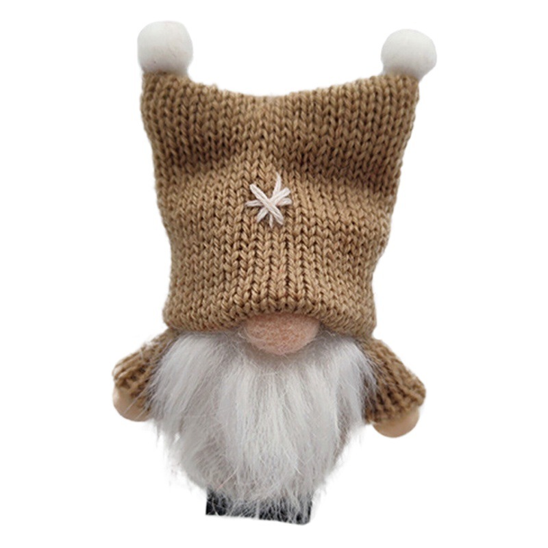 Christmas Decorations Ins Style Woolen Faceless Doll Double Ball Hat Christmas Doll Pendant Cute Christmas Doll
