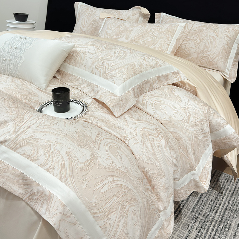 Picture of Class a Classy 240 Count Cotton Satin Four-Piece Set Long-Staple Cotton Pure Cotton Skin-Friendly Naked Sleeping Bed Sheets Quilt Cover Nantong Home Textiles