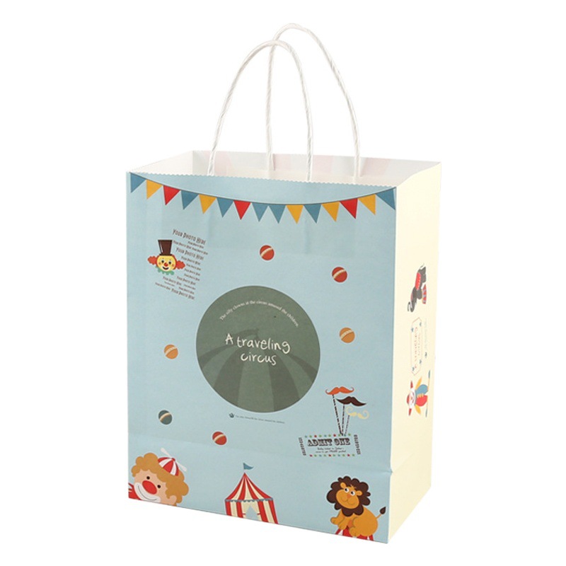 Cowhide Packaging Paper Bags for Birthday Cakes, Cutlery, Plates, Tableware, Tote Bags, Bread, Various Sizes, Logo, Cross-Border Exclusive Supply