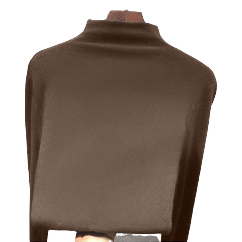 Picture of Derong Warm Bottoming Shirt Solid Color Women's Autumn and Winter Korean Style Plus Velvet Slim Long Sleeve T-Shirt Women's Tops Women's Wholesale