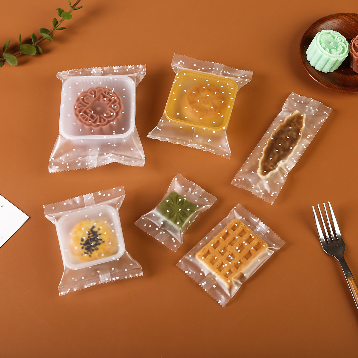 Dot Snowflake Pastry Packaging Bag Translucent Frosted Machine Sealing Bag Egg Yolk Pastry Biscuit Bag Moon Cake Dot Small Bag