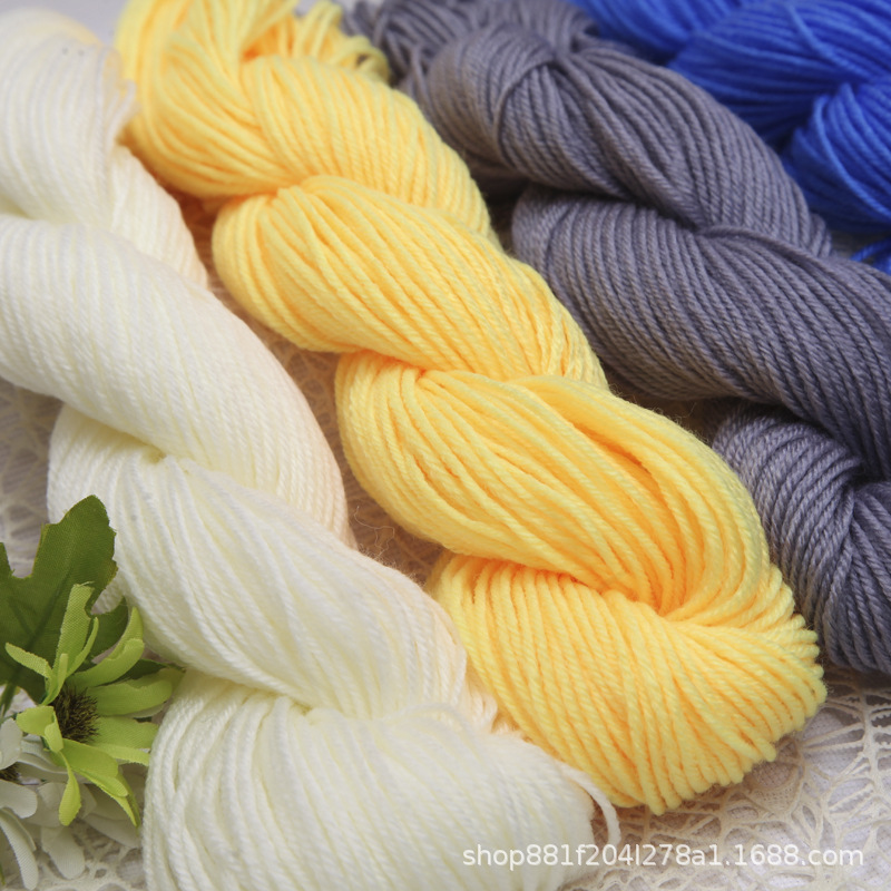 Picture of Factory wholesale acrylic thread in coarse baby wool hand-knitted crocheted slippers cushion milk cotton thread