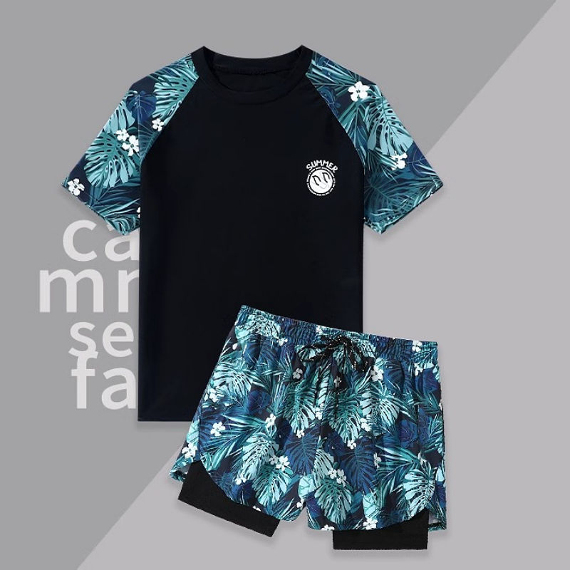 Picture of Swimsuit men's suit men's plus size Swimming trunks hot spring top men's swimming trunks anti-embarrassment swimming equipment full set