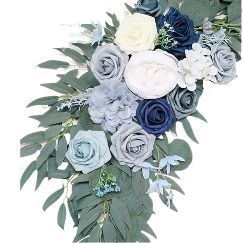 Cross-border Simulation Flower Art Wedding Water Brand Welcome Brand Flower Wedding Arch Flower Decoration Birthday Banquet Corner Flower Arrangement Factory