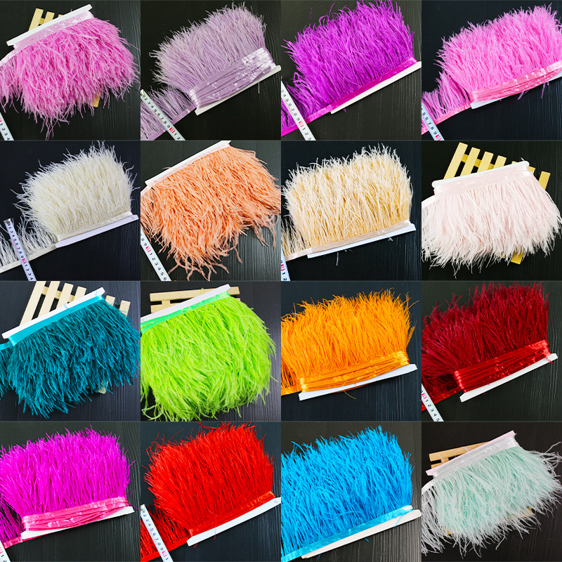 Manufacturer Wholesale 8-10 Ostrich Feather Feather DIY Handmade Jewelry Accessories Crafts Decoration Clothing Skirt Cuffs