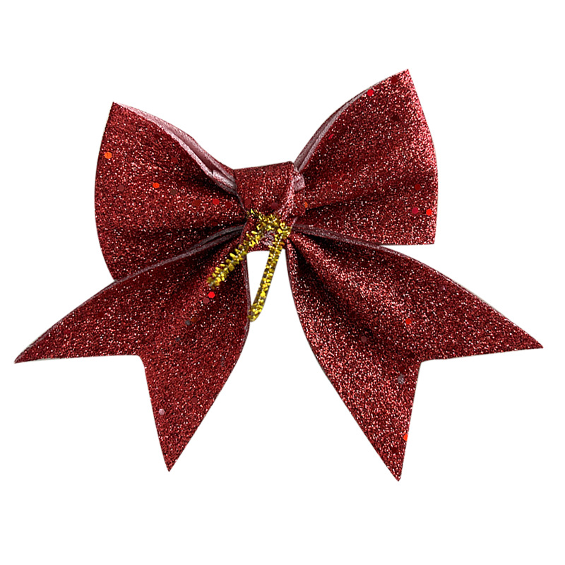 Picture of Christmas Big Bow Decoration Pendant DIY Sequin Pearl Cotton Bow Christmas Tree Hanging Party Decoration