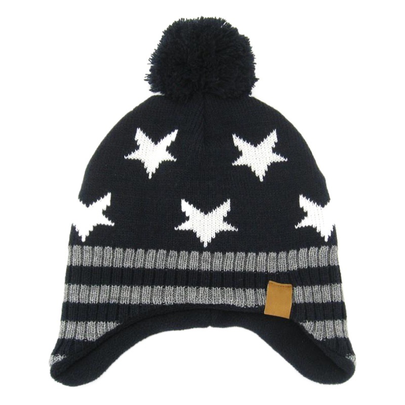 Children's Hats, Autumn and Winter Fashionable Knitted Hats for Boys and Girls, Ear Protection, Warm Woolen Hats, Fleece Pullover Hats, Trendy Casual Hats